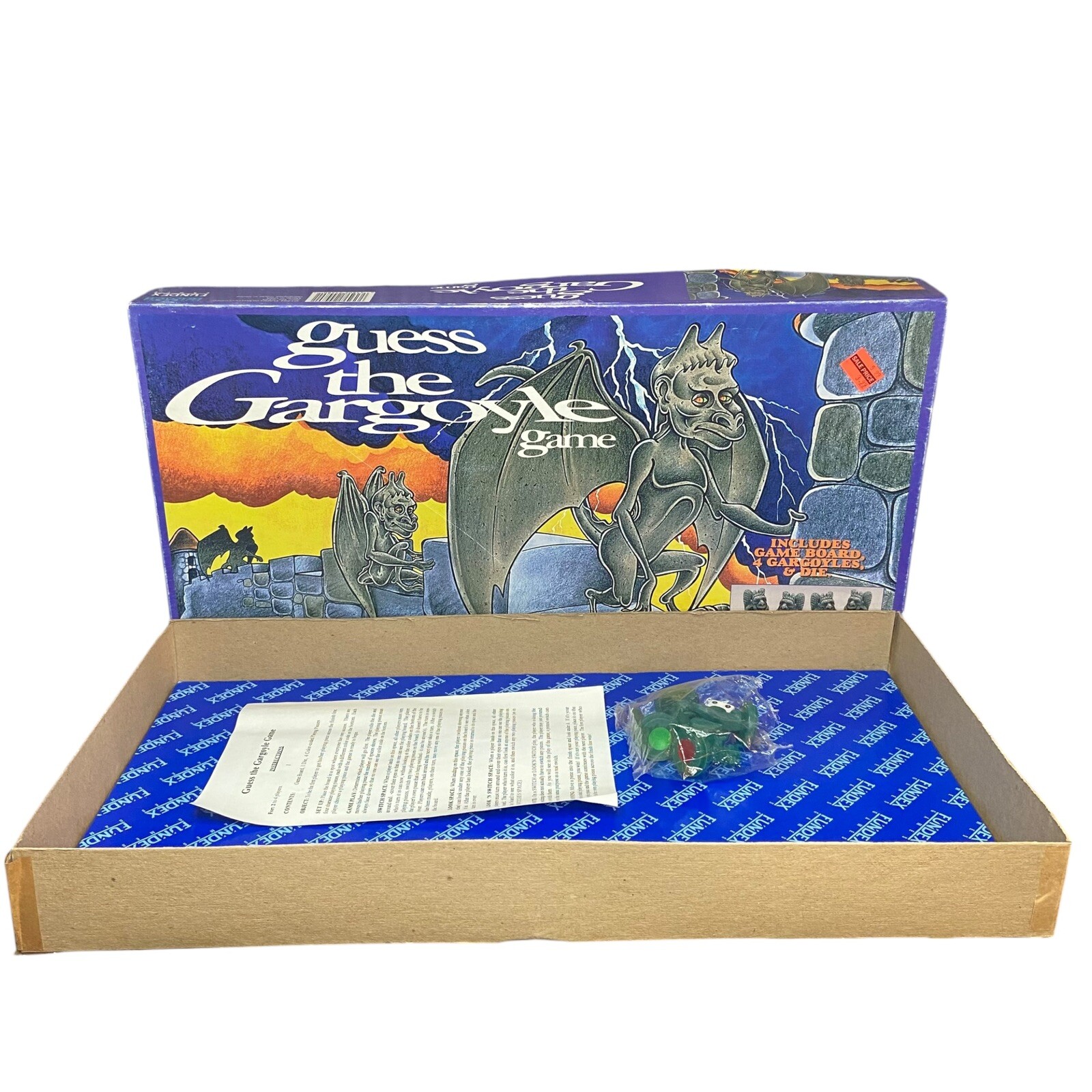 Vintage Guess the Gargoyle board game Fundex 1994 Open Box Spooky 100% COMPLETE!