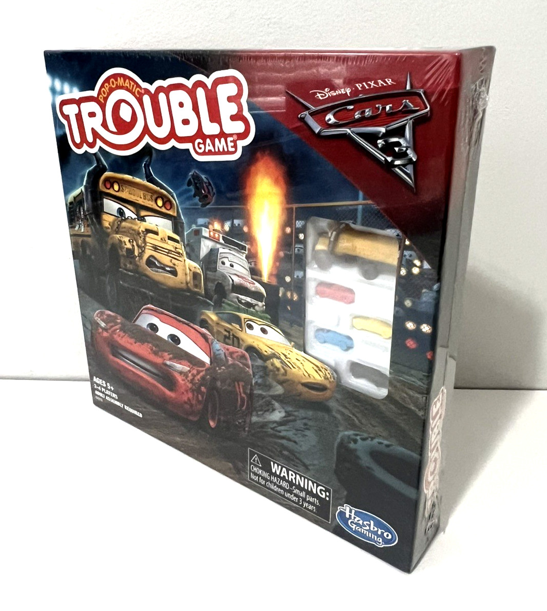 LOT OF 2 DISNEY PIXAR CARS 3 BOARD GAMES MONOPOLY JR &POP-O-MATIC TROUBLE HASBRO