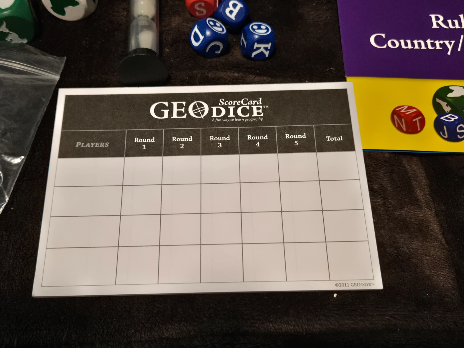 Geo Dice Geography Game from from GEOToys 2012 Complete