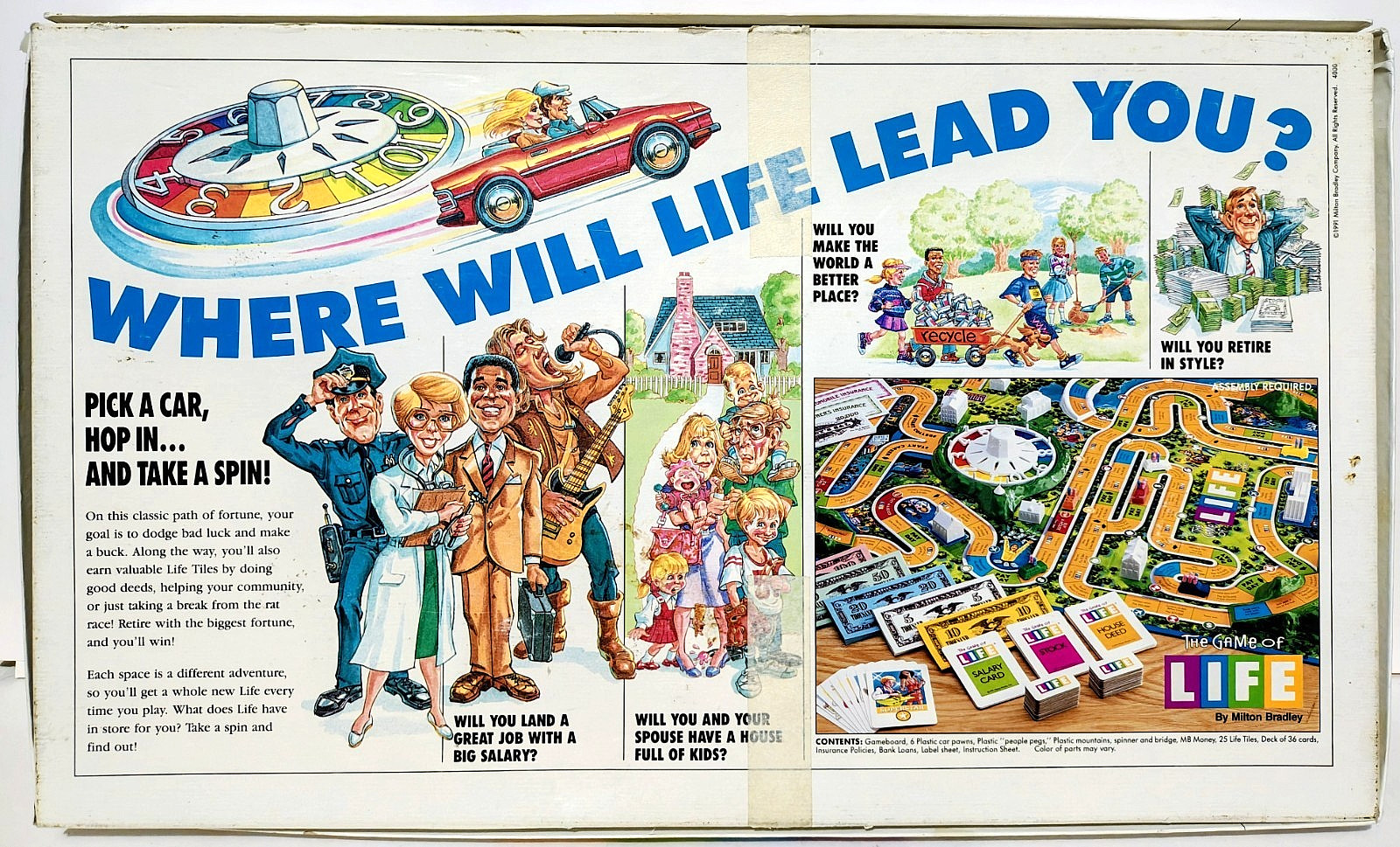 The Game of Life – Milton Bradley Classic Family Kids Complete – Vintage 1991