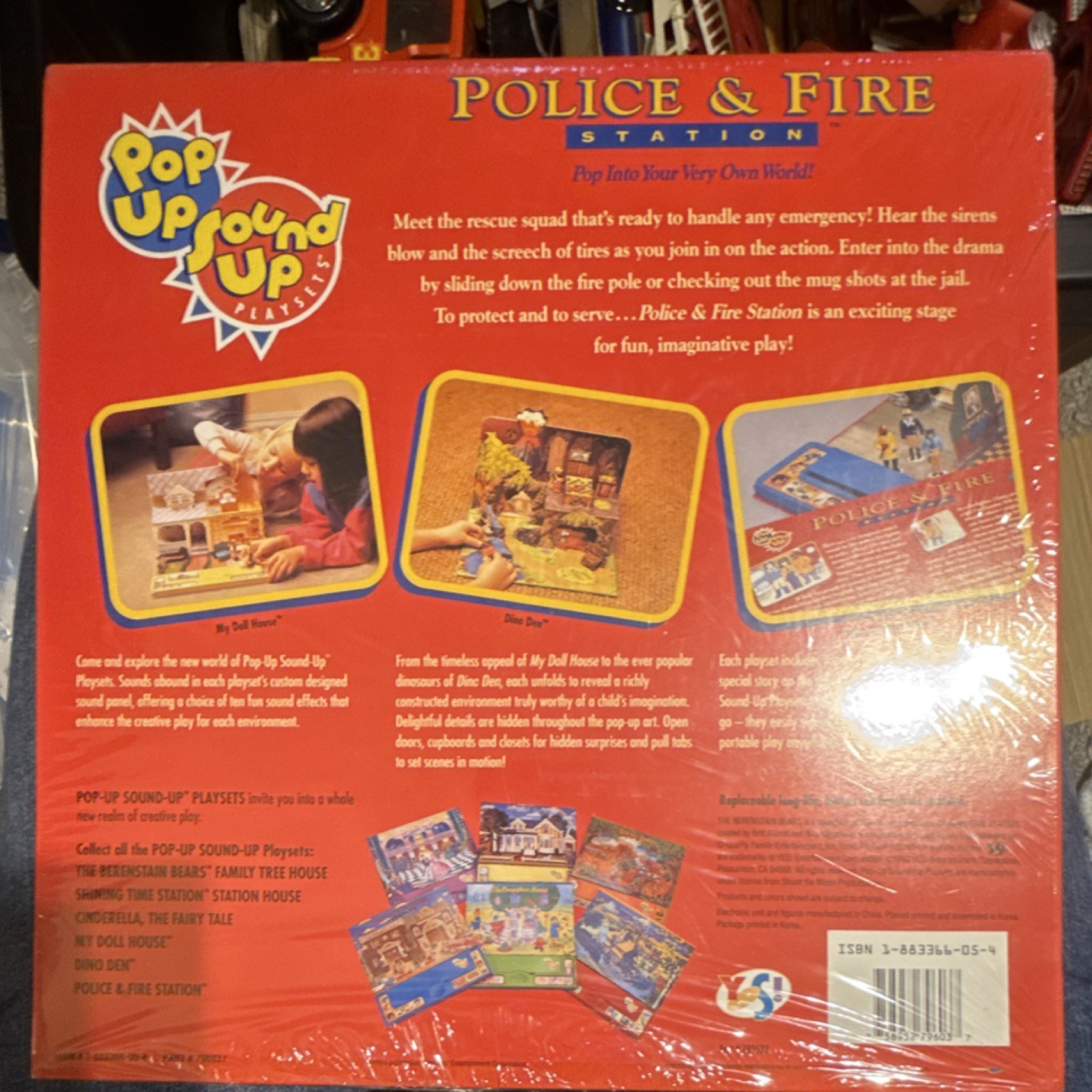 Vintage YES! Entertainment Police & Fire Station Pop-Up Playset w/ Sound Effects