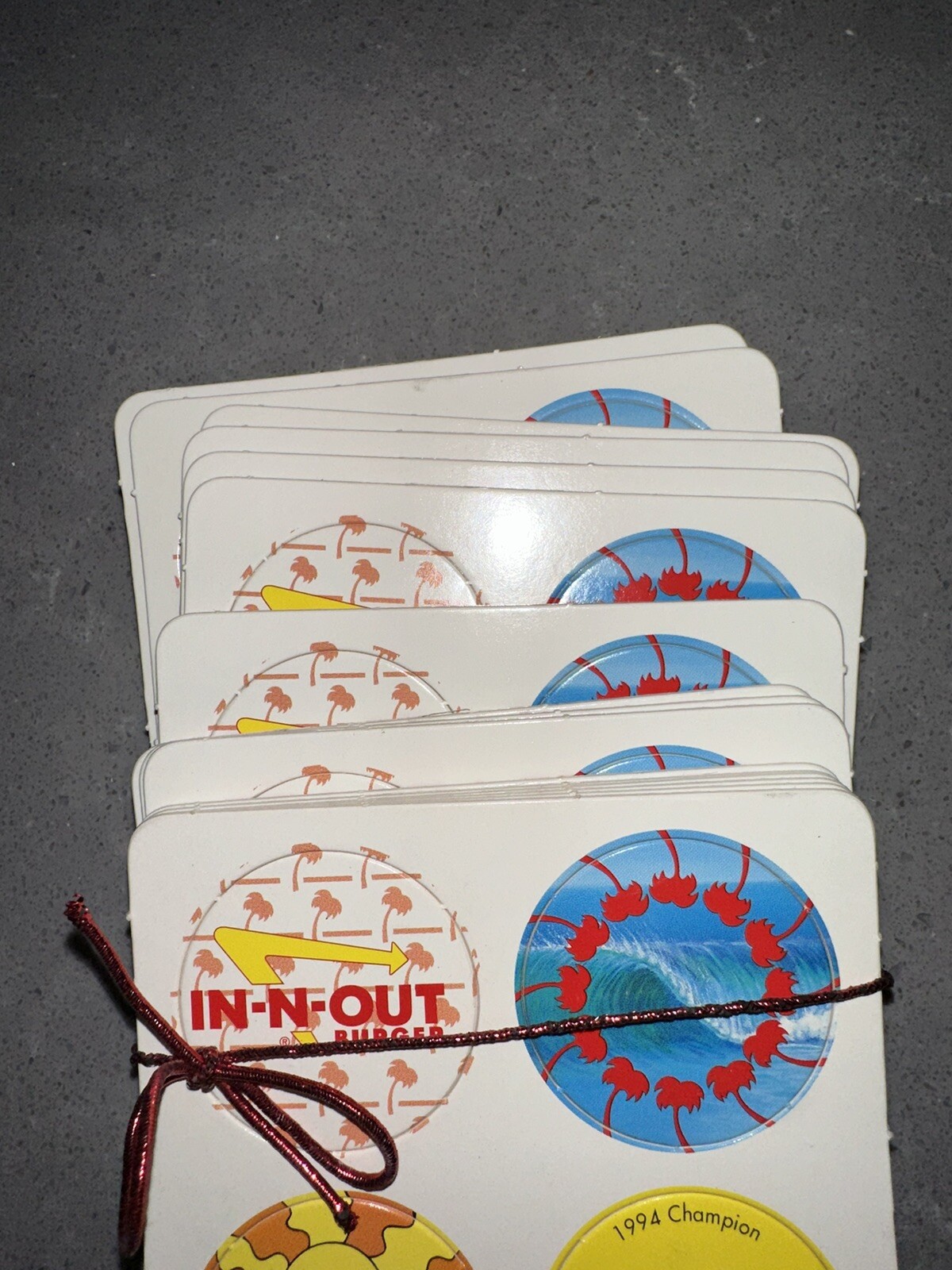 In-N-Out Burger 16 Piece of Unpunched Pog Sheets 1994