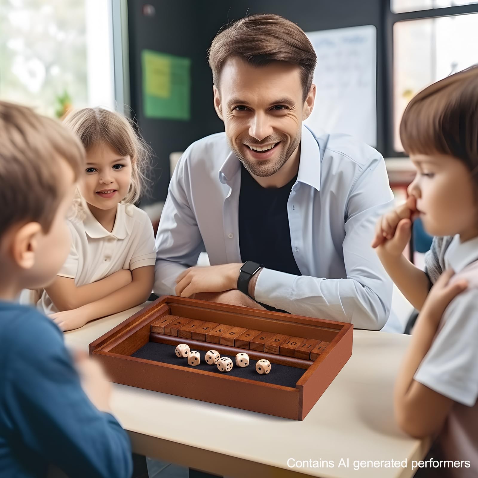 Shut The Box Dice Game Wooden Board Table Math Game for 2 Players and Up, 12 …