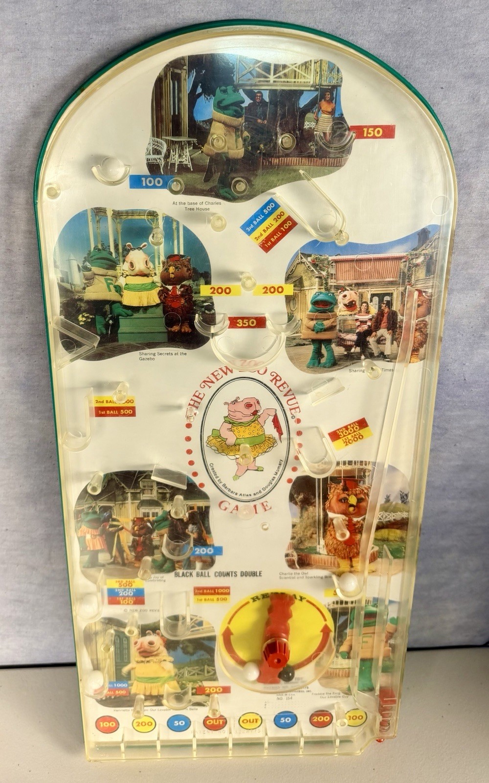 VINTAGE 70’S THE NEW ZOO REVUE TIN PINBALL GAME BY WOLVERINE TOYS 1970 TOY HTF
