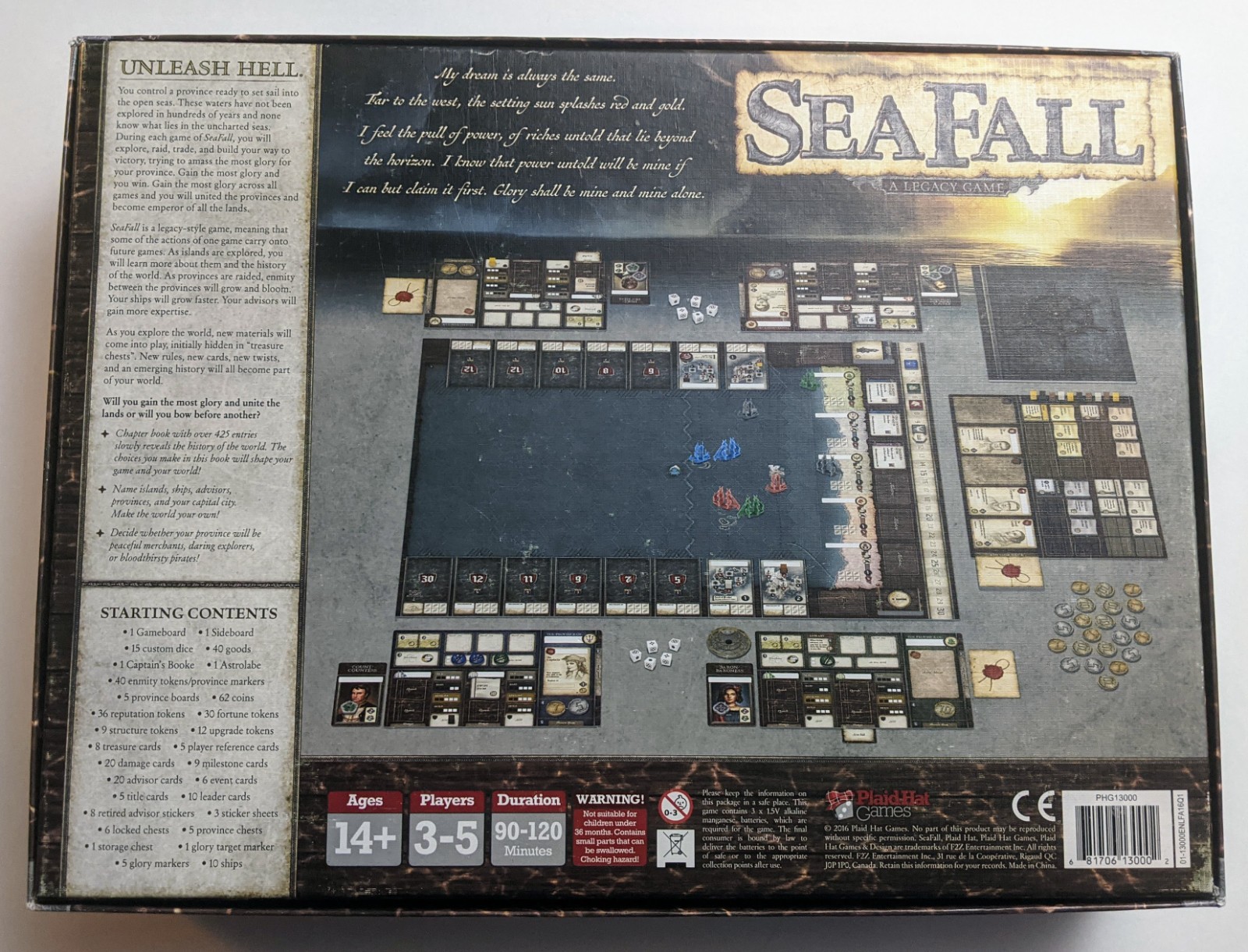 SeaFall – A Legacy Board Game – Plaid Hat Games – NEW – Opened/Unpunched