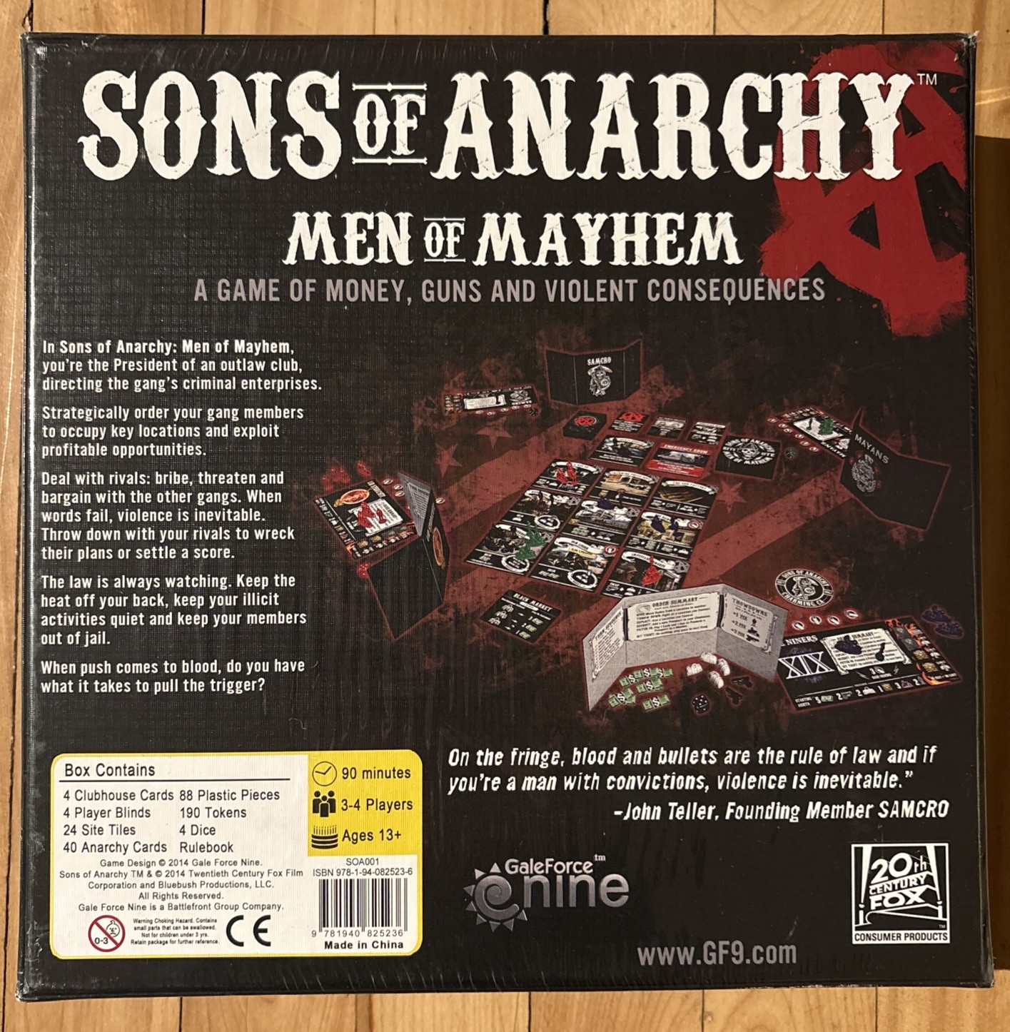 Sons of Anarchy Men of Mayhem Board Game Gale Force Nine. New Sealed. Ages13+