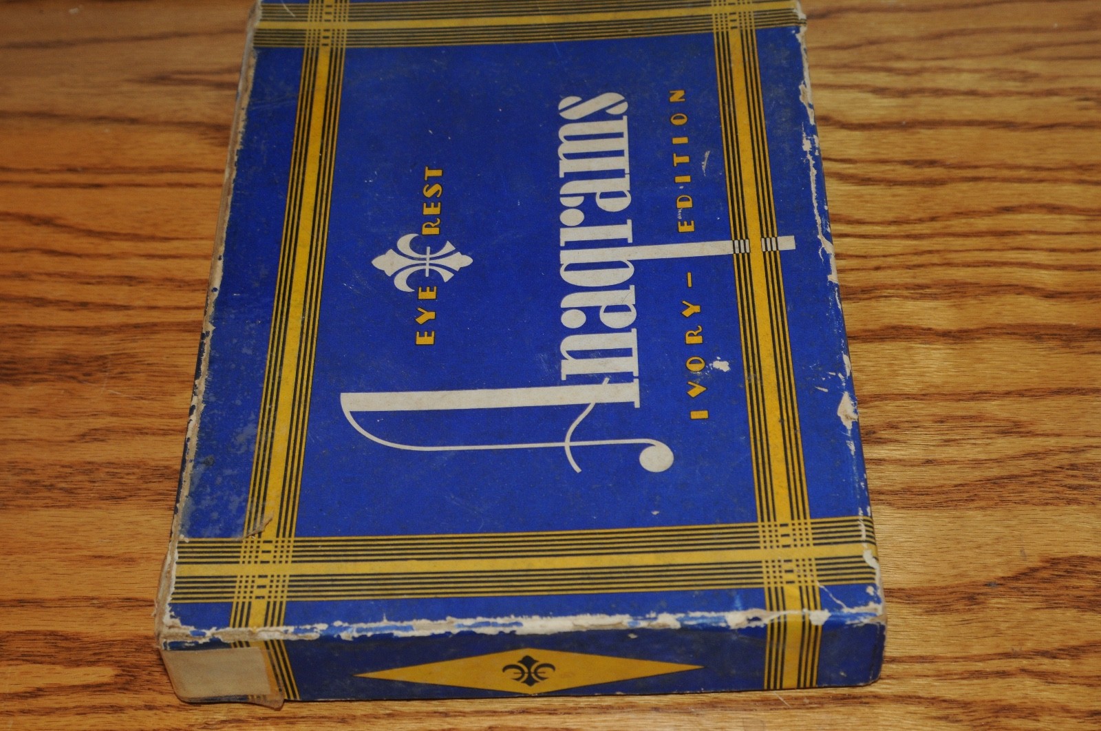 Vintage Anagrams Eye-Rest Ebony Edition Box And Tiles Games Traditional Game Old