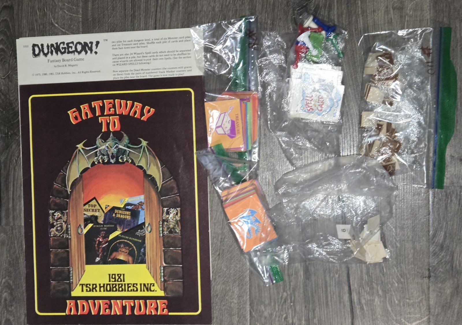 TSR Dungeon! Board Game 1981 VINTAGE – 99% COMPLETE W/INSERTS GREAT CONDITION!