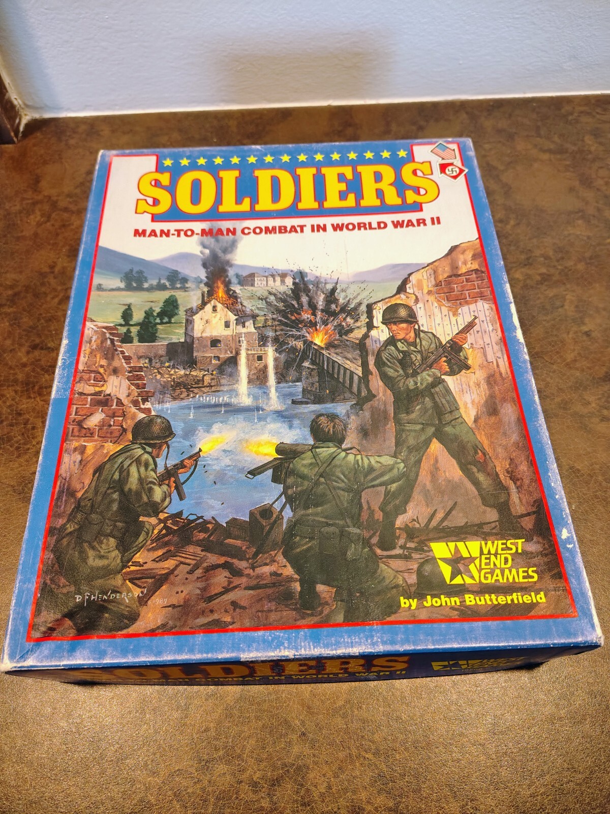 SOLDIERS MAN TO MAN COMBAT IN WW2 WEST END GAMES 1982 UNPUNCHED/COMPLETE W/ BOX
