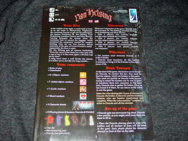 Sirius: Frederic Moyersoen – Van Helsing – A Game of Vampire Hunters (UNPUNCHED)