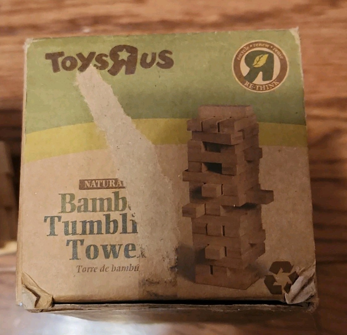 TOYS R US Natural Bamboo Tumbling Tower Recycle Renew Reuse (Jenga like)