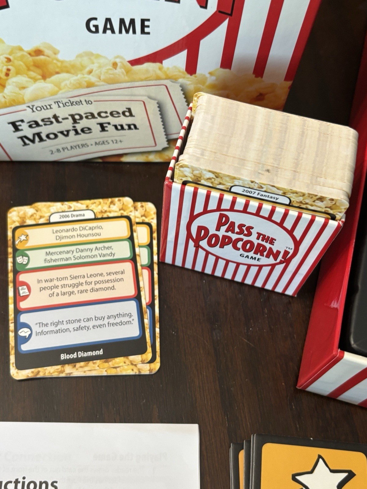 Pass The Popcorn Game Fast Pace Family Movie Trivia Game Complete