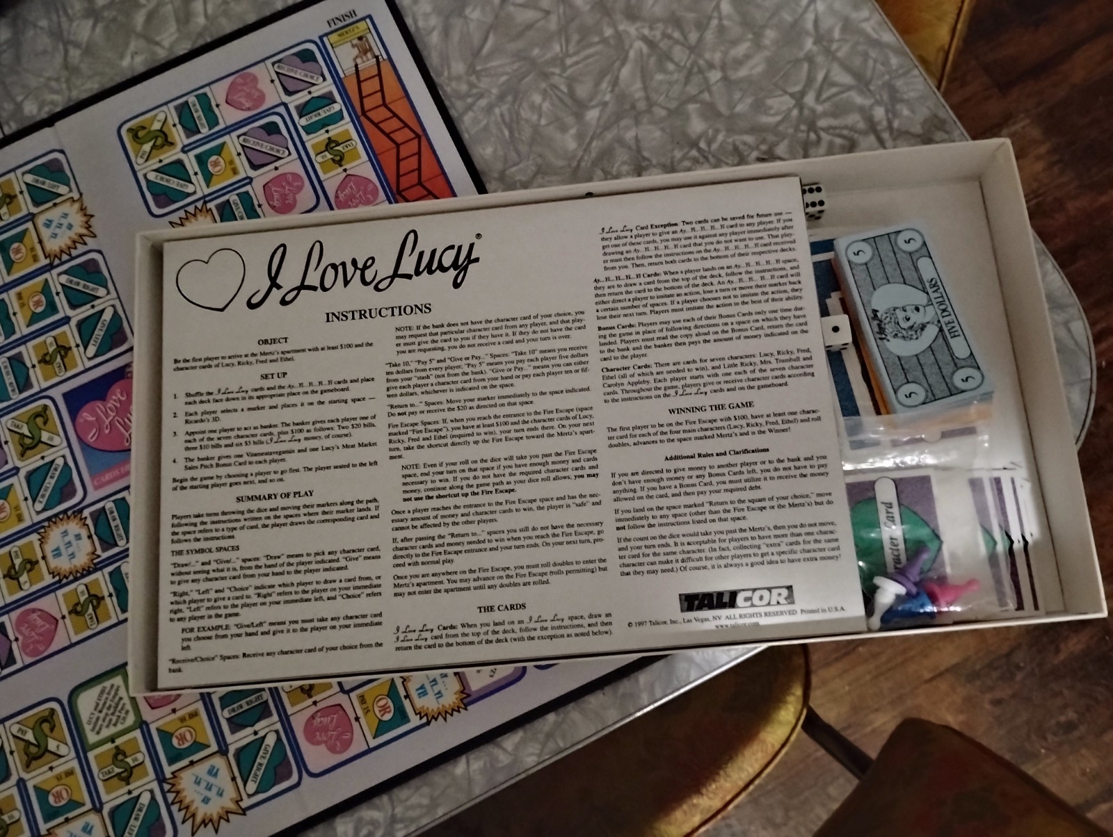 Vintage I Love Lucy Board Game Lucille Ball 1997 By Talicor Complete