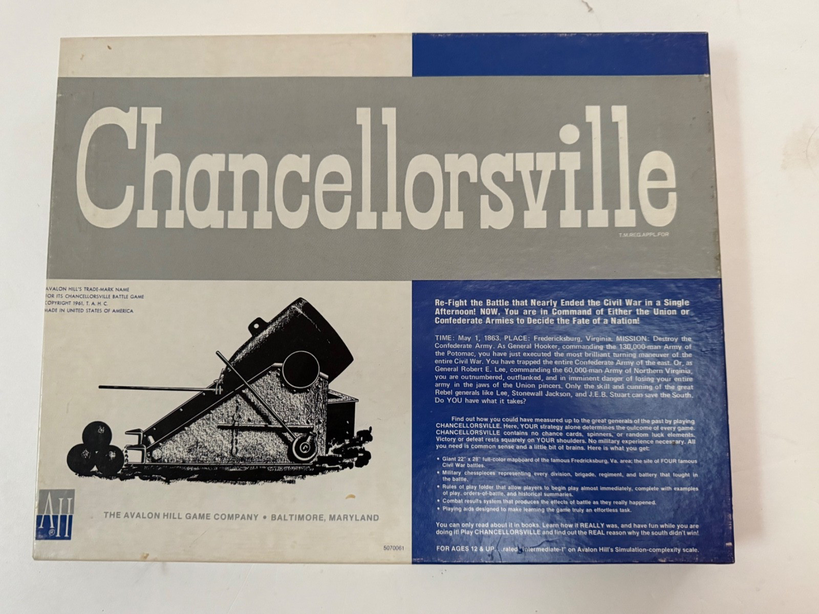 Chancellorsville, Avalon Hill, AH, 2nd Edition, 1979