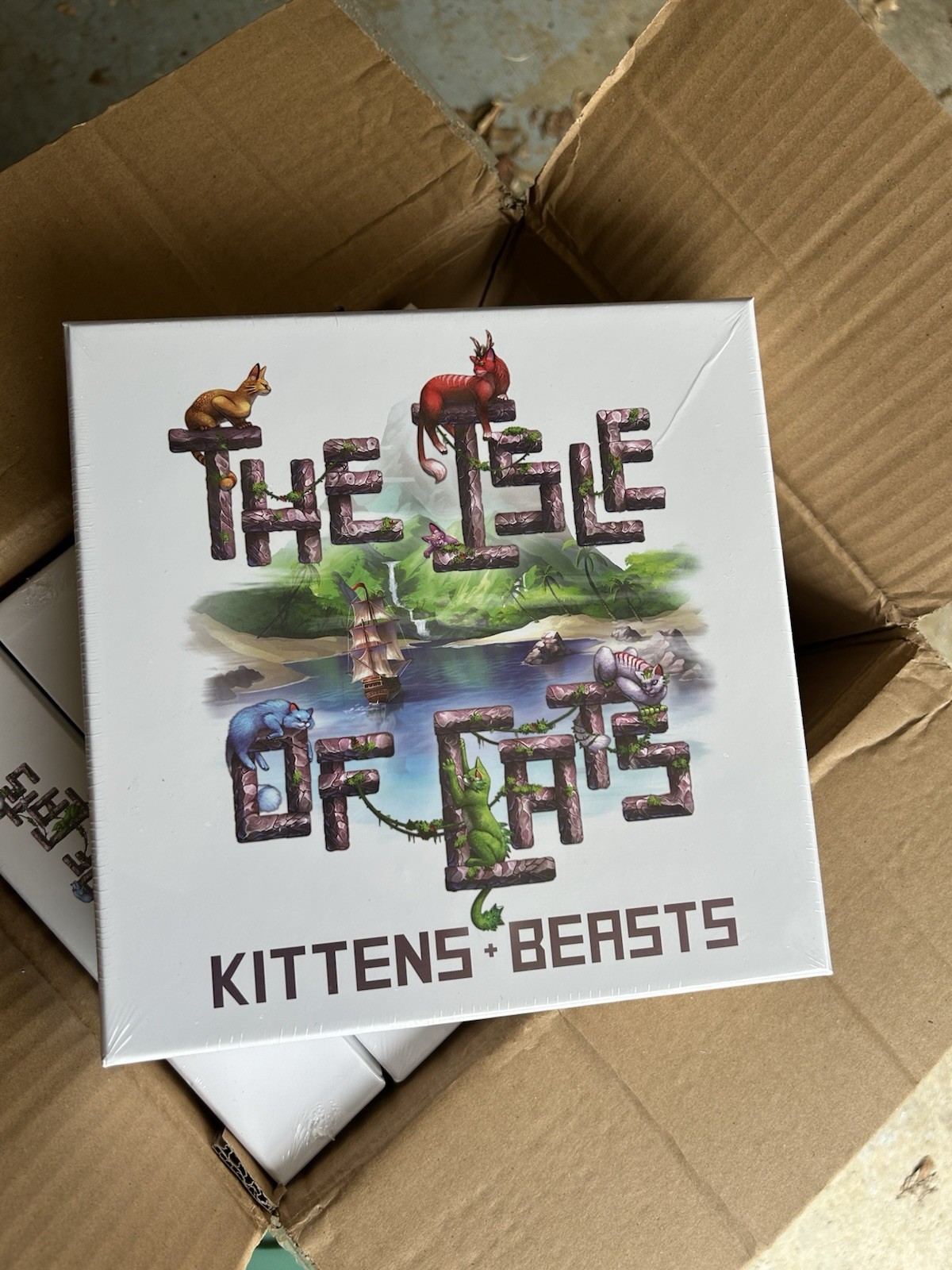 Case Of Six (6) The Isle of Cats Expansion- Kittens And Beasts New / Sealed.