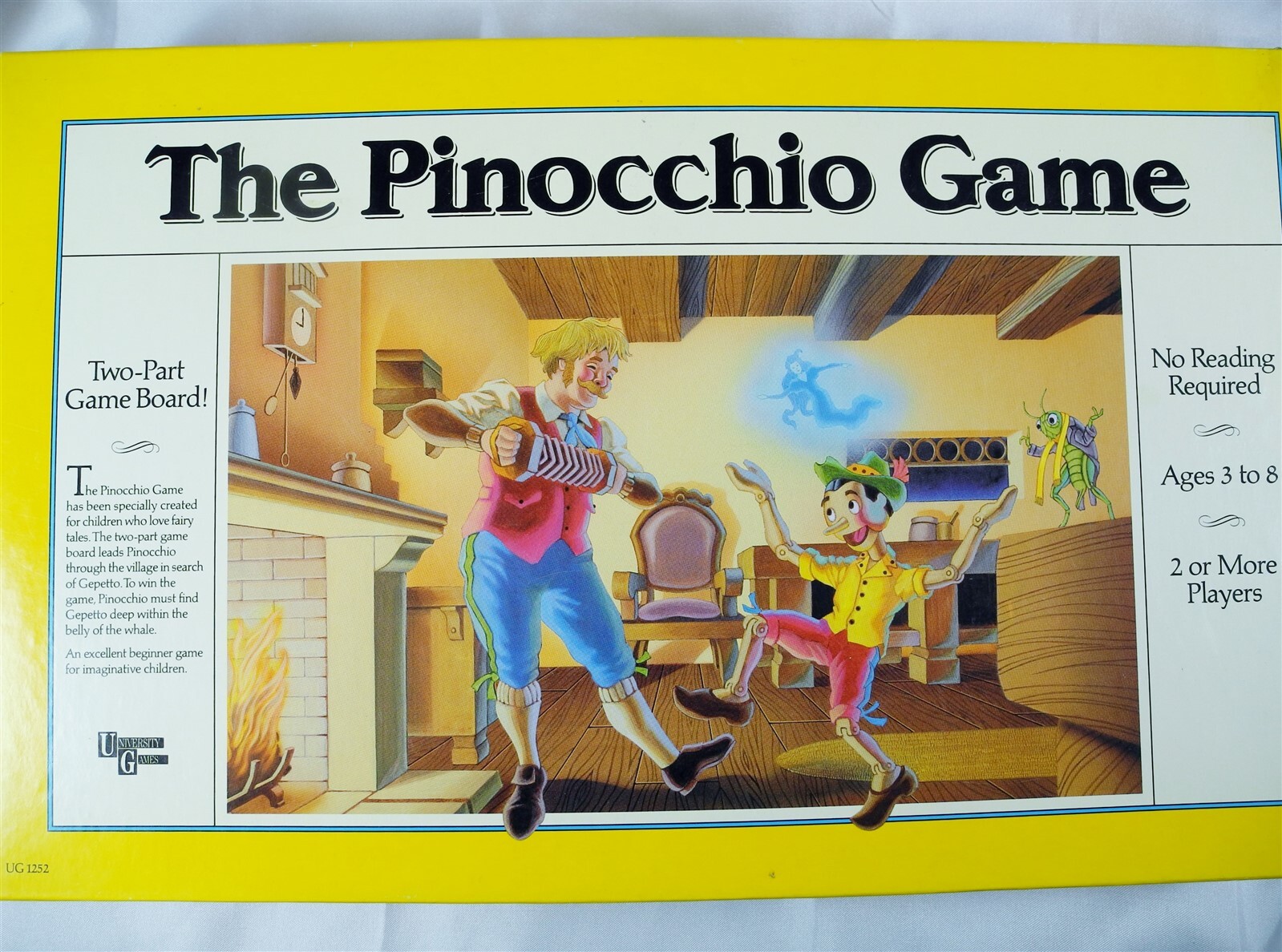 The Pinocchio Game University Games 1990 Board Game Ages 3-8 Made in USA UG 1252