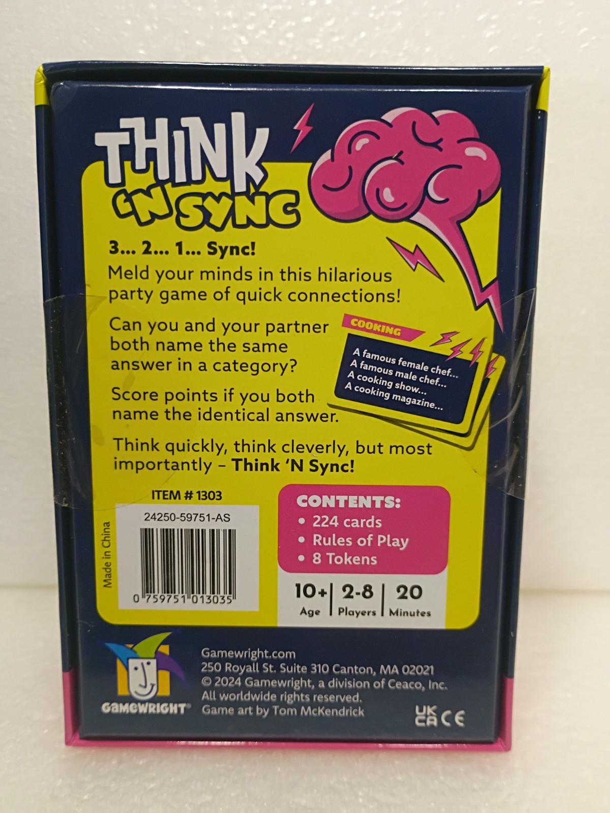 Think ‘N Sync ~Great Minds Think Alike Game ~2-8 Players ~Age 10+ ~20 Minutes