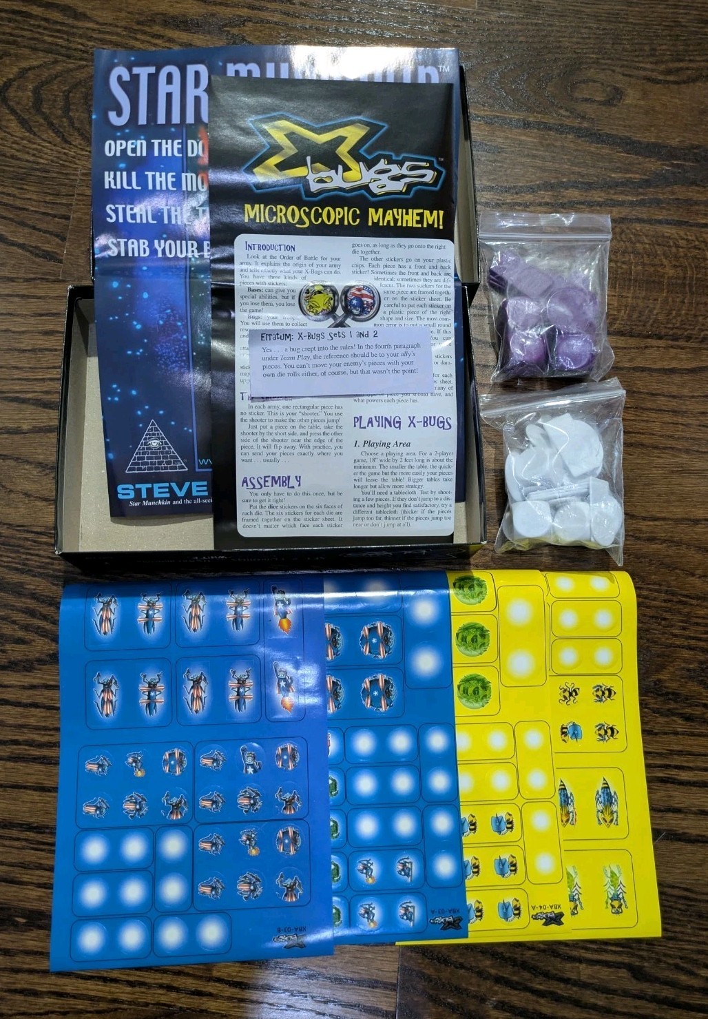 SJG Boardgame X Bugs Set #2 Flyborgs vs. US Arthropods Purple & White Unplayed