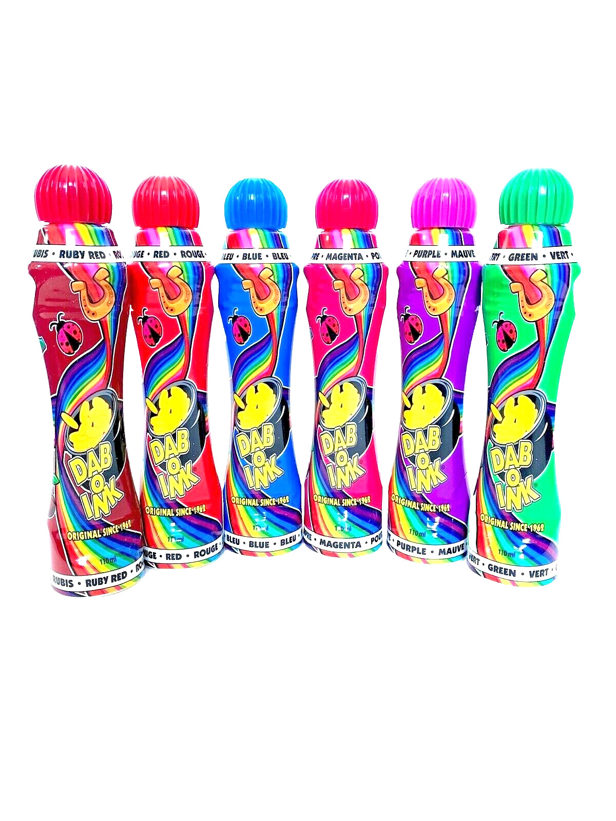 Bingo Daubers- Dab O Ink 3oz- Set of 6 Daubers- Assorted Random Colors