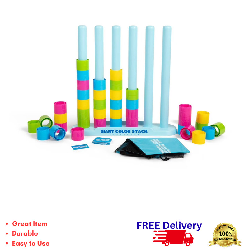 Giant Color Stack Challenge Jumbo Stacking Game 50 Logic Puzzle Challenges Kids