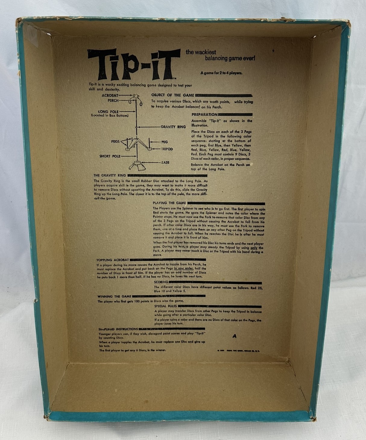 1965 Tip It Game by Ideal Complete in Great Condition FREE SHIPPING