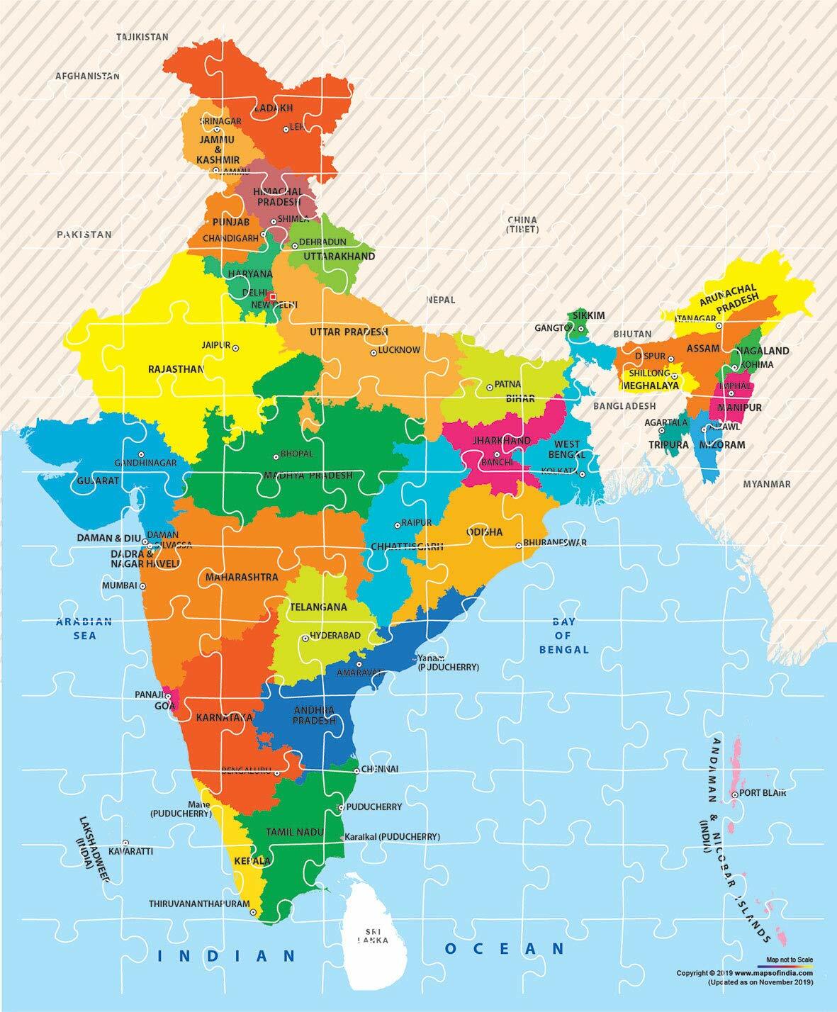 Funskool Play & Learn India Map Puzzle Game For Kids Age 6+ FREE SHIP