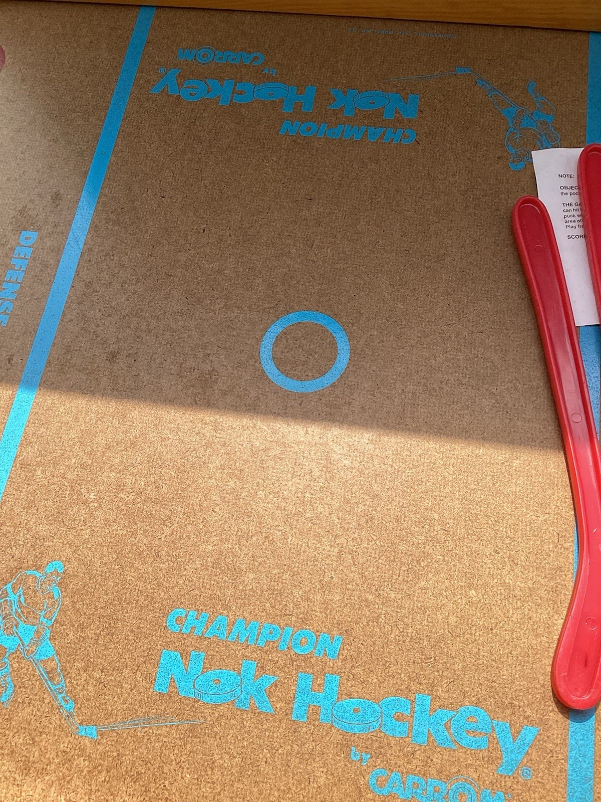 COMPLETE 1980s Carrom Nok-Hockey Board Game w/Original Box Wooden Table Hockey