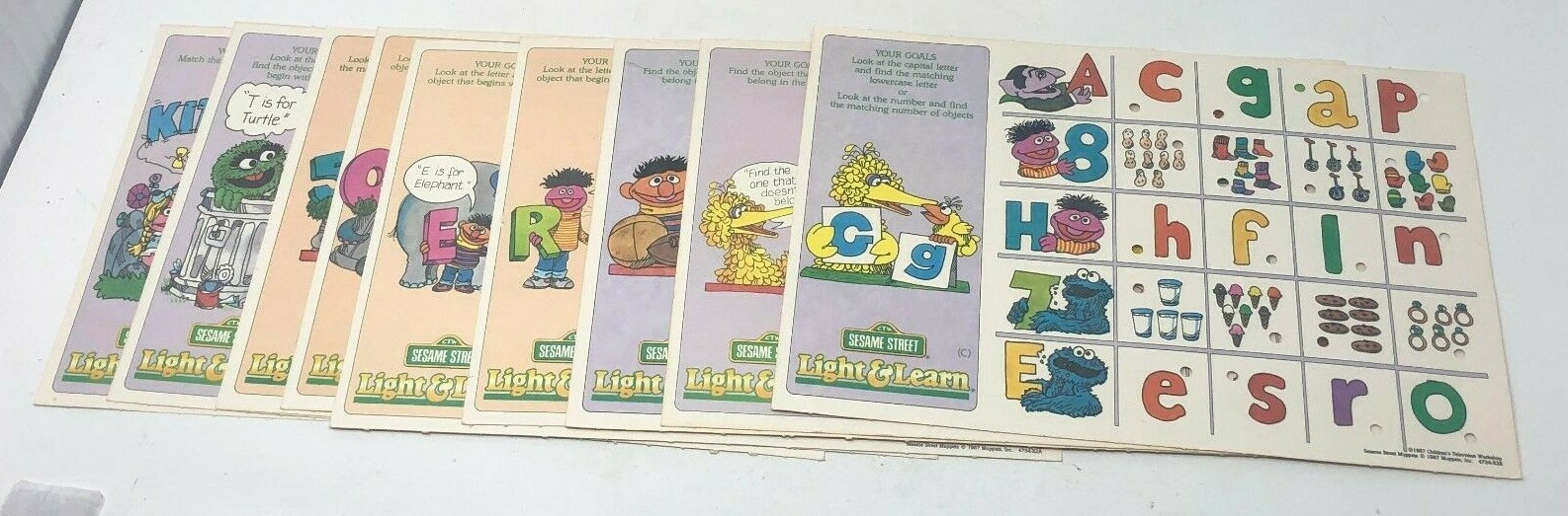 Vintage 1986 Sesame Street Light and Learn Letter & Number Matching Game – Works