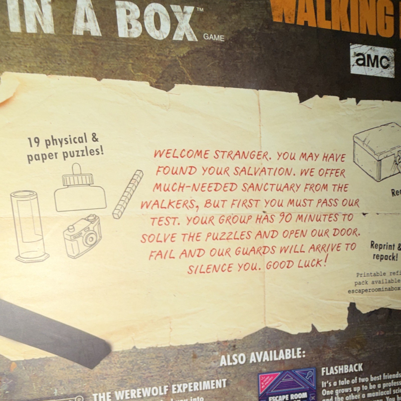 Mattel Escape Room in a Box The Walking Dead AMC 19 escape rm 2+ 13+ GNG62