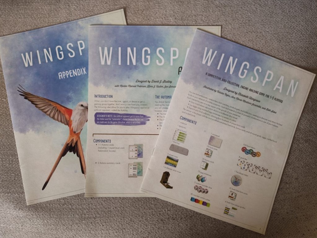 WINGSPAN Board Game – Stonemaier Games STM910. Complete PreOwned