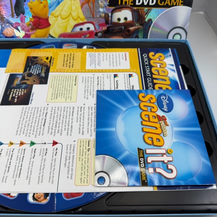 Disney Scene It? 2nd Edition DVD Board Game Complete Family Trivia EUC