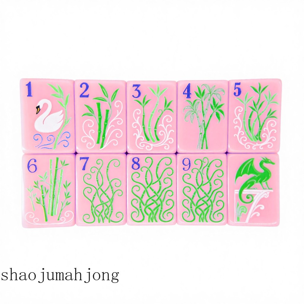 American Mahjong Tiles, 160 Lilac Acrylic Engraved Layered,Candy Pink
