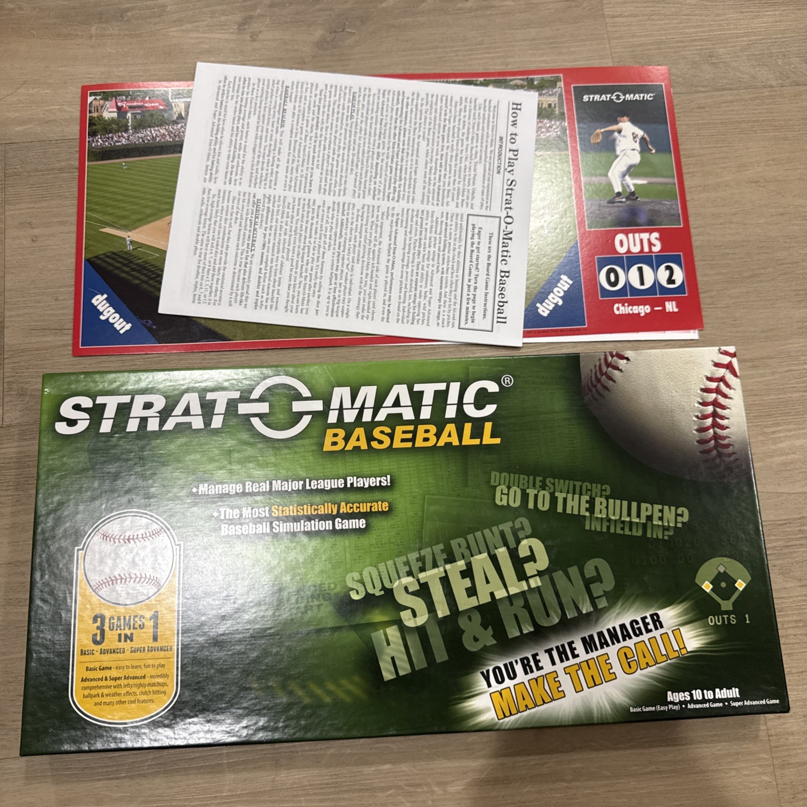 2016 Strat O Matic Baseball Player Cards Game Board Rules Die Markers Etc In Box
