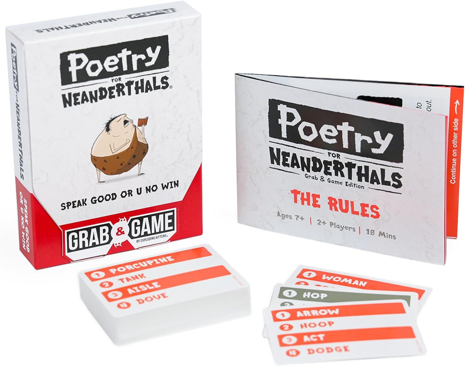 Poetry for Neanderthals Grab & Game 2+ Players – Ages 7+ – 10 Minutes to Play –