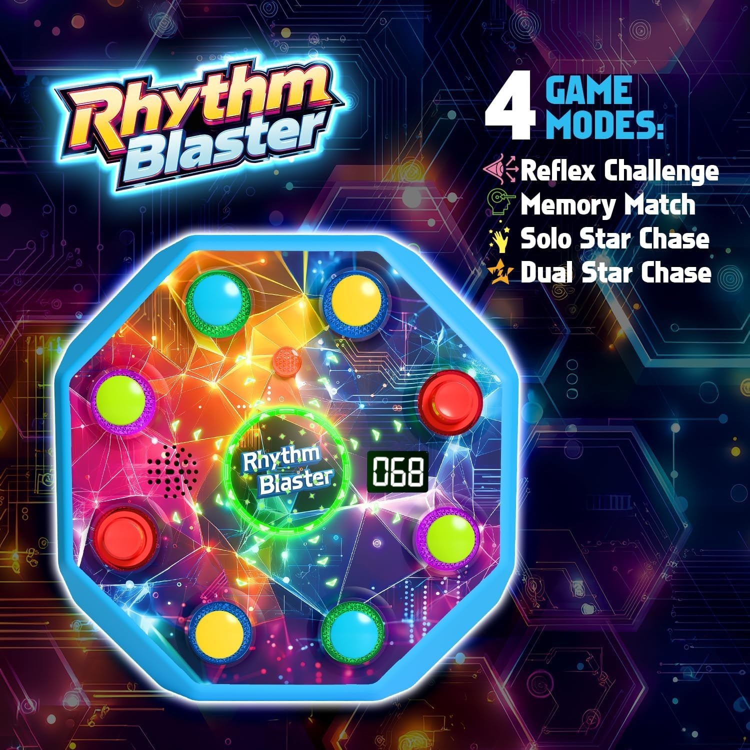 4 Game Modes Electronic Reflex Challenge – Interactive Fun for Kids Ages 6-12