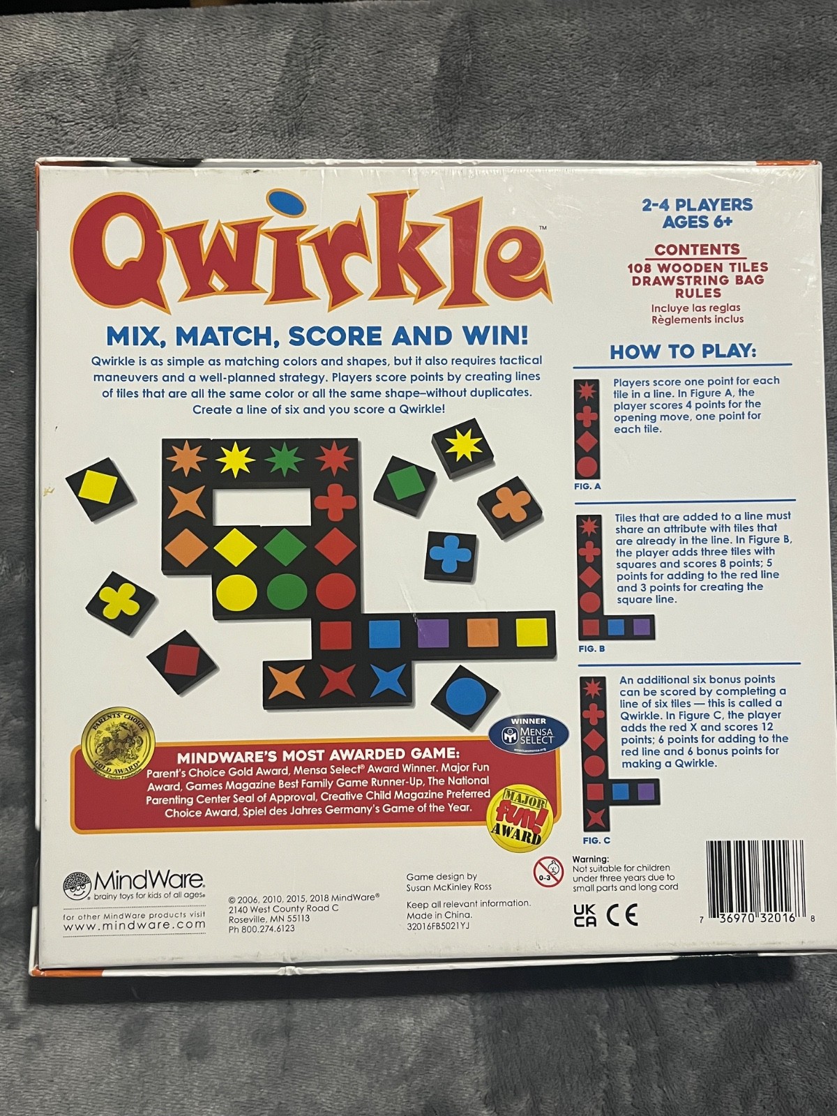 Qwirkle Board Game With All Pieces & Instructions Included -Excellent Condition