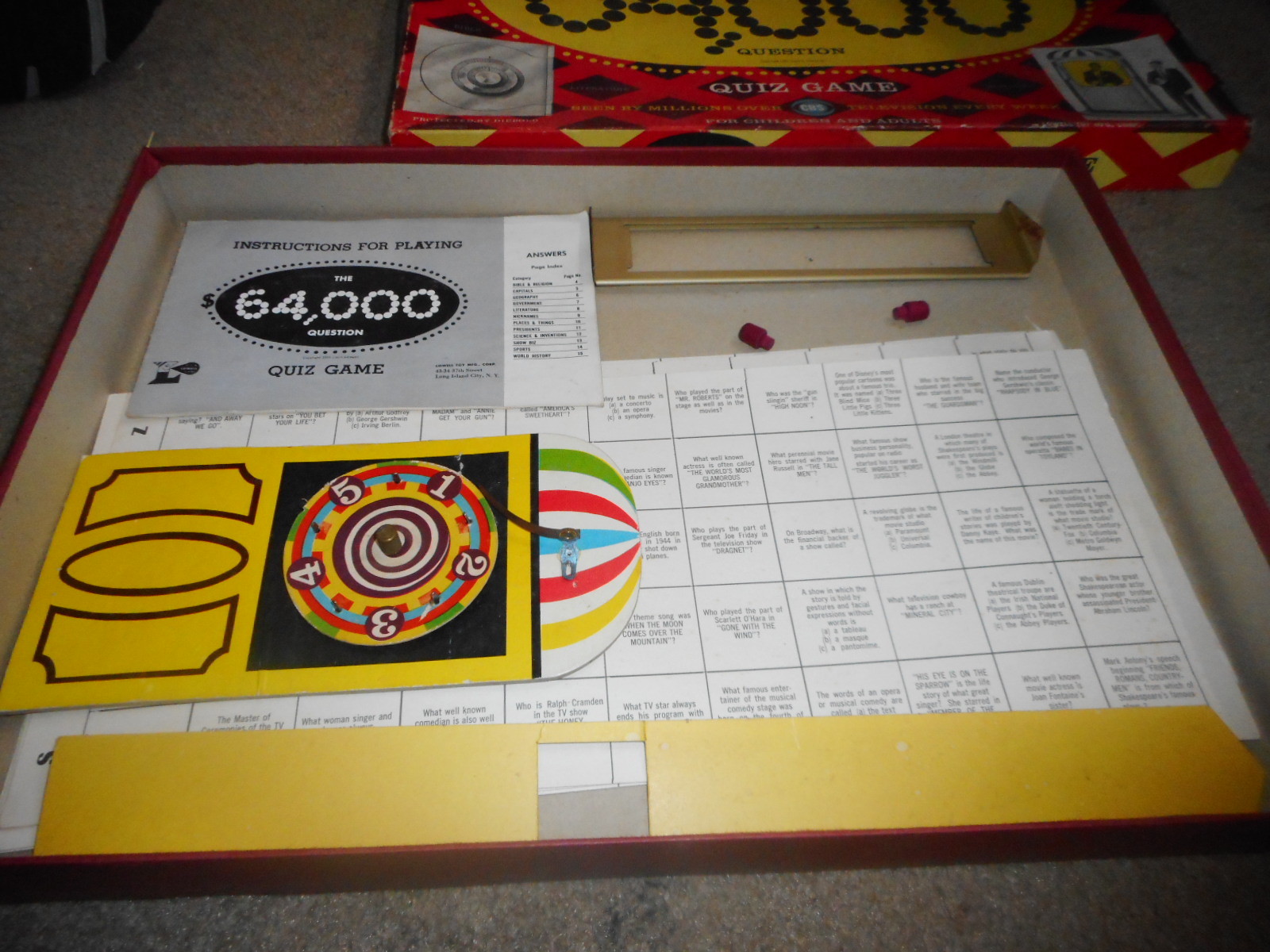 1955 $64,000 Question Quiz Board Game From Lowell Toy – s22