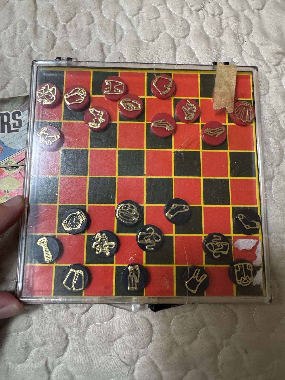 Vintage Magnetic Strip Checkers No. 887 Travel Game Hong Kong Adult Novelty