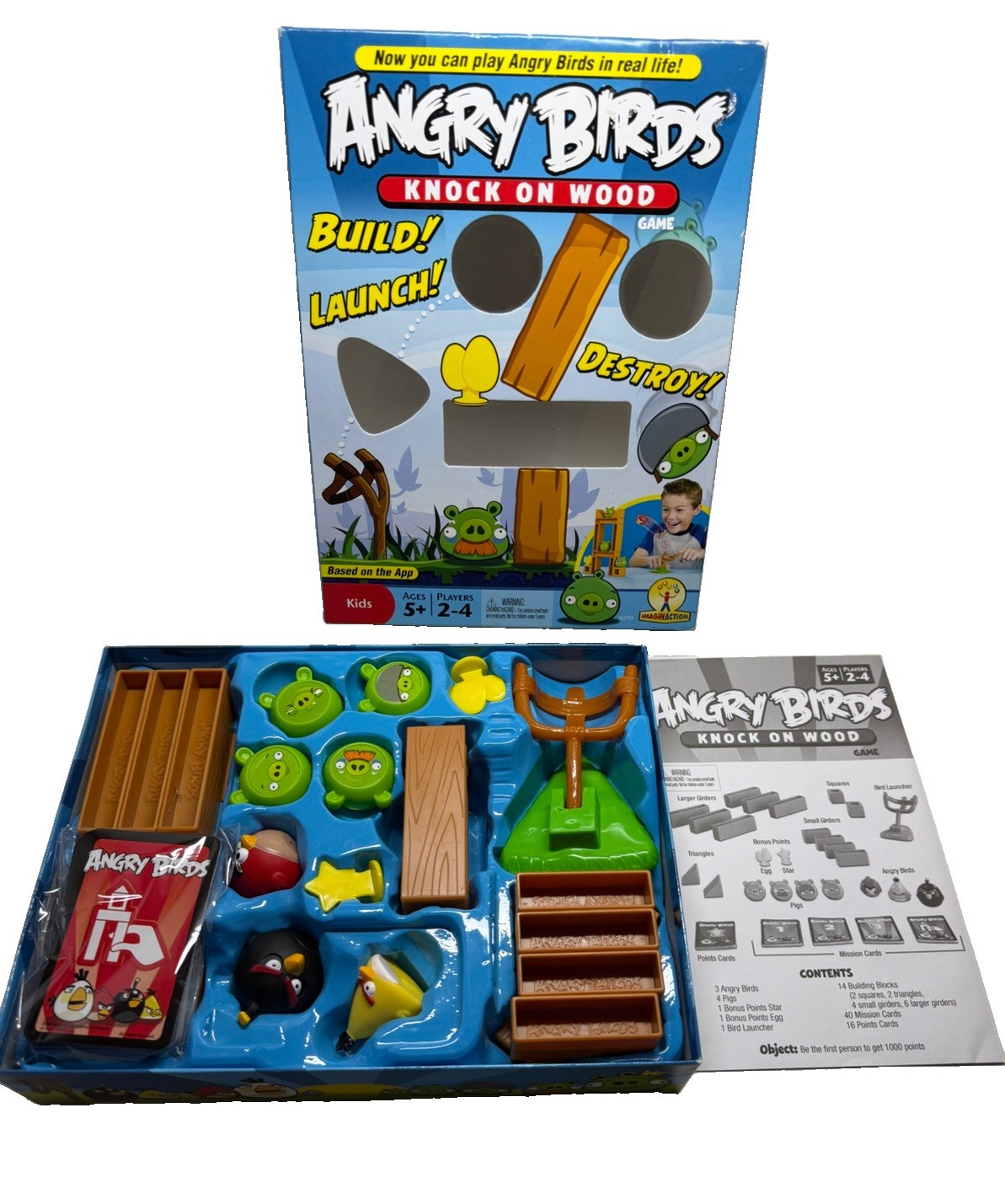 Angry Birds KNOCK ON WOOD Building Game 2-4 Players Mattel Ages 5+ Complete