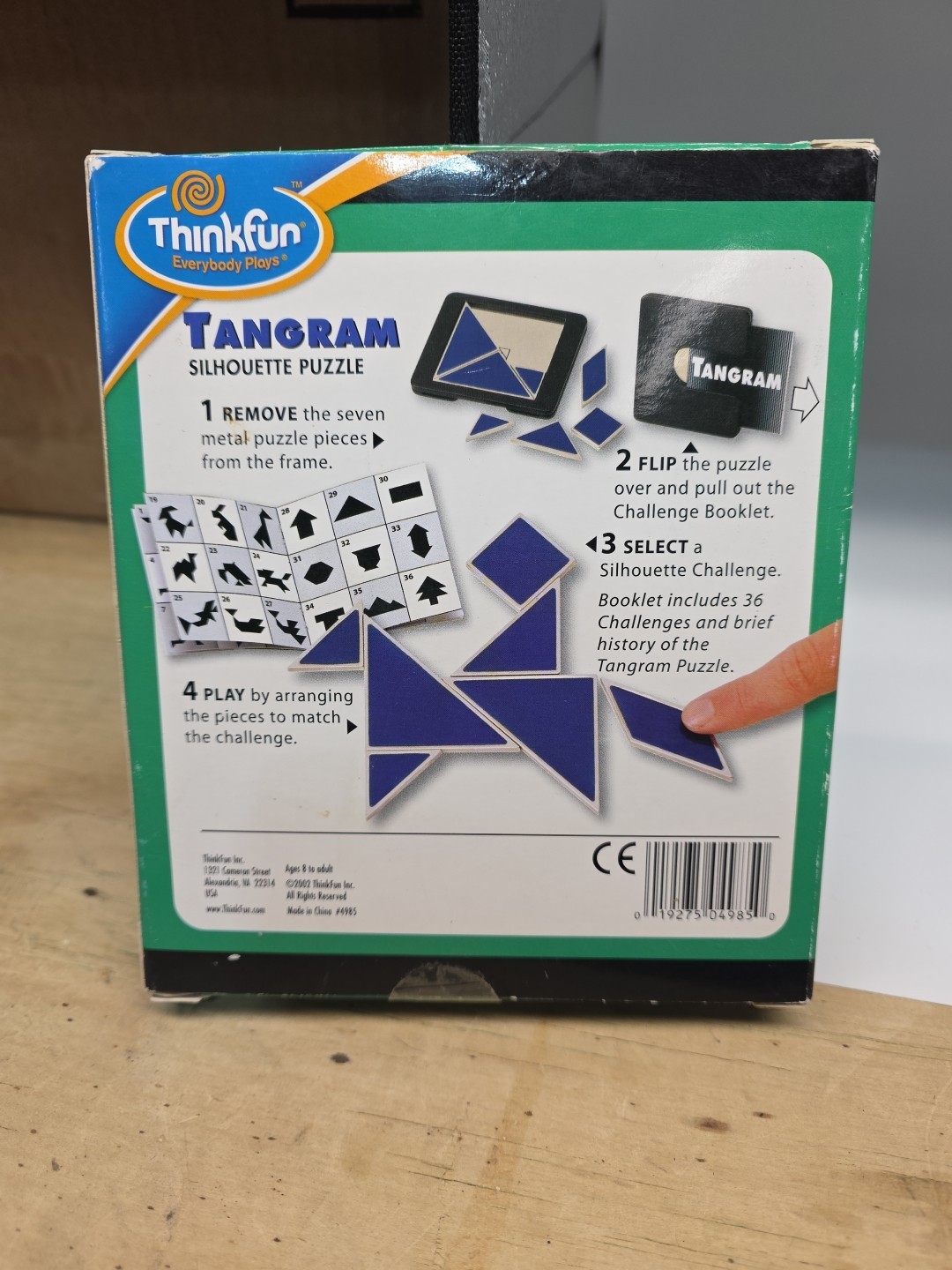Tangram Silhouette Puzzle Metal Construction by Binary Arts 2002 Vintage VGUC 71