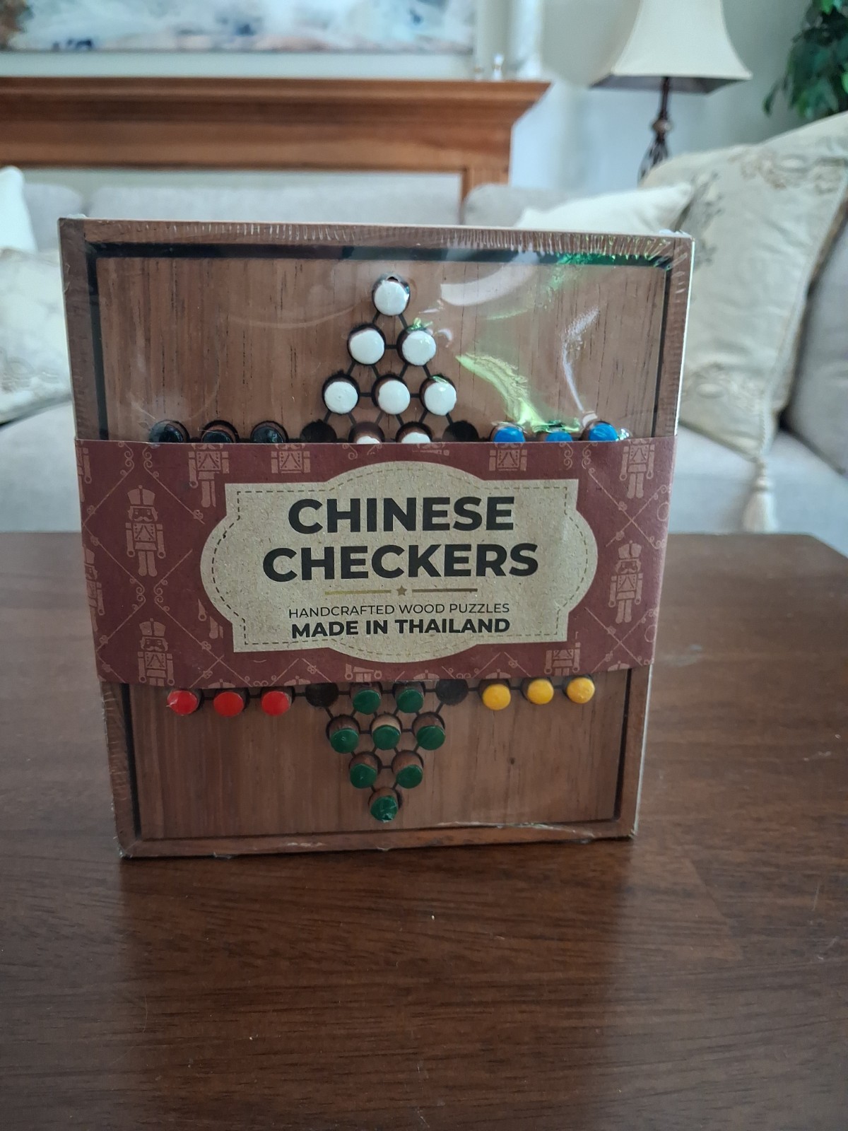 CHINESE CHECKERS Travel Size HANDCRAFTED WOOD PUZZLE Made In Thailand NEW SEALED