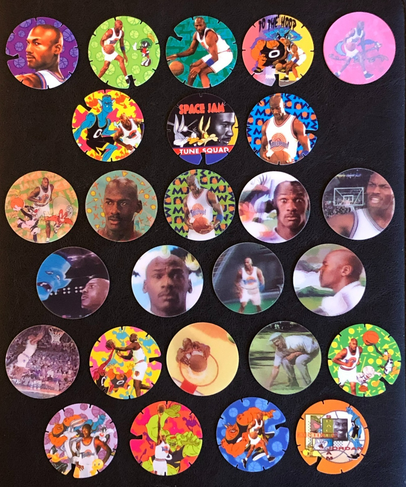 Michael Jordan Space Jam 1996 Warner Bros Pog Caps Movie Motion Tazo Set #1-80