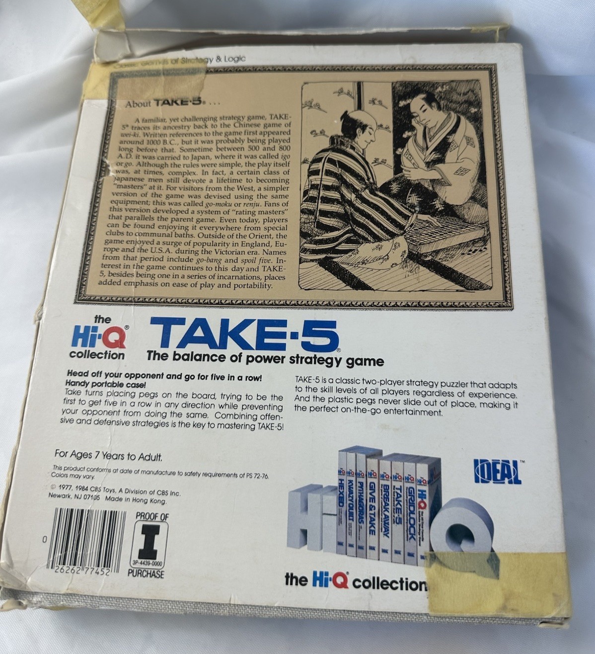 Ideal The Hi-Q Collection Take-5 Strategy Game Vintage Missing 1 Peg