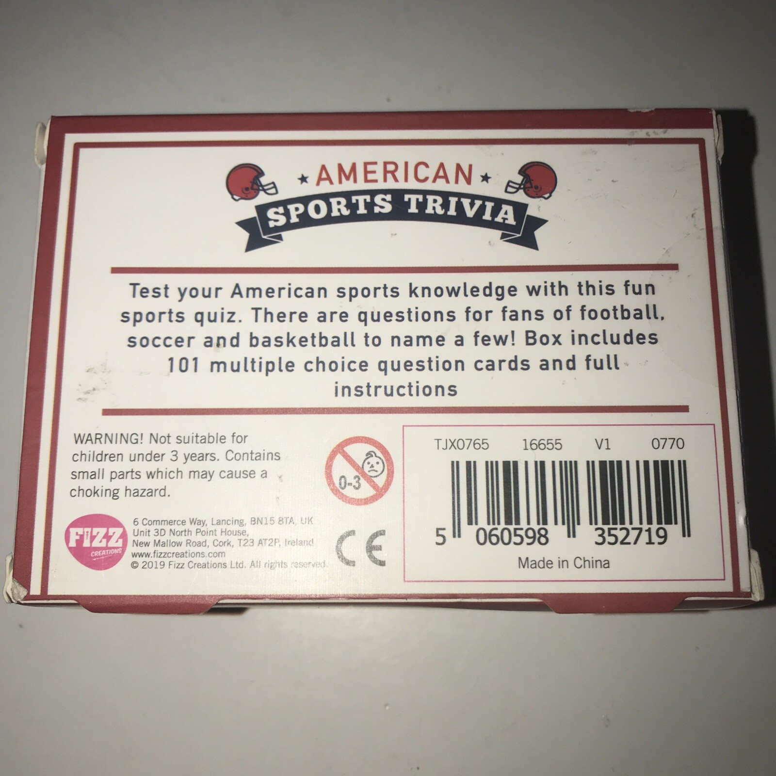 All American Quiz 101 Sports Trivia Question Card Game Party Fun Family Friends