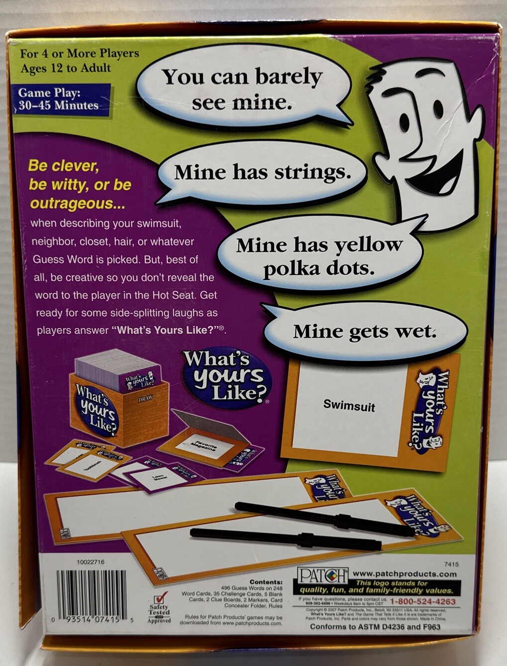WHAT’S YOURS LIKE Game Verified Complete Party Game 4 or More Players 12+