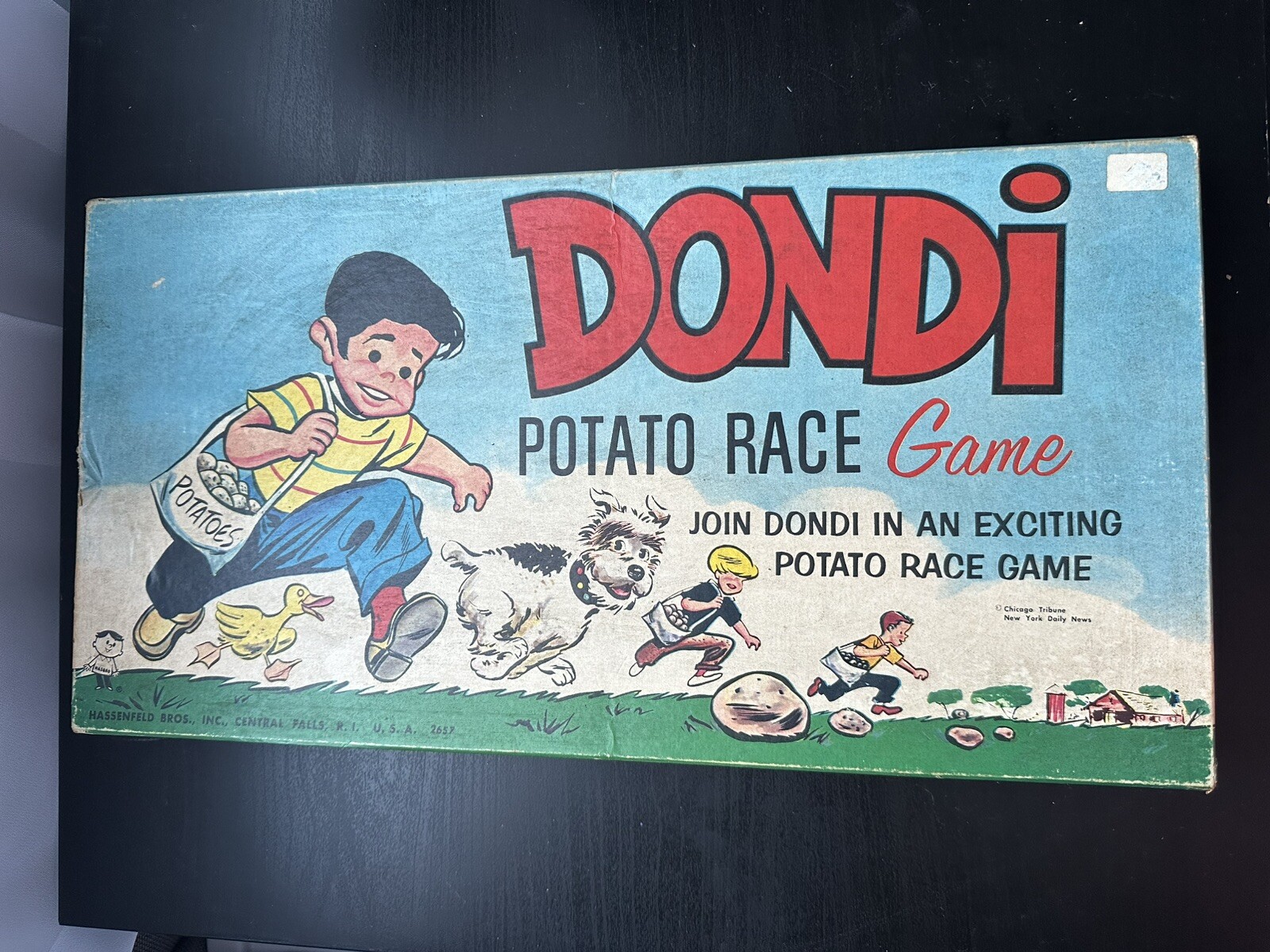 New Dondi Potato Race Board Game Vintage Hassenfeld Bros. USA 1950s