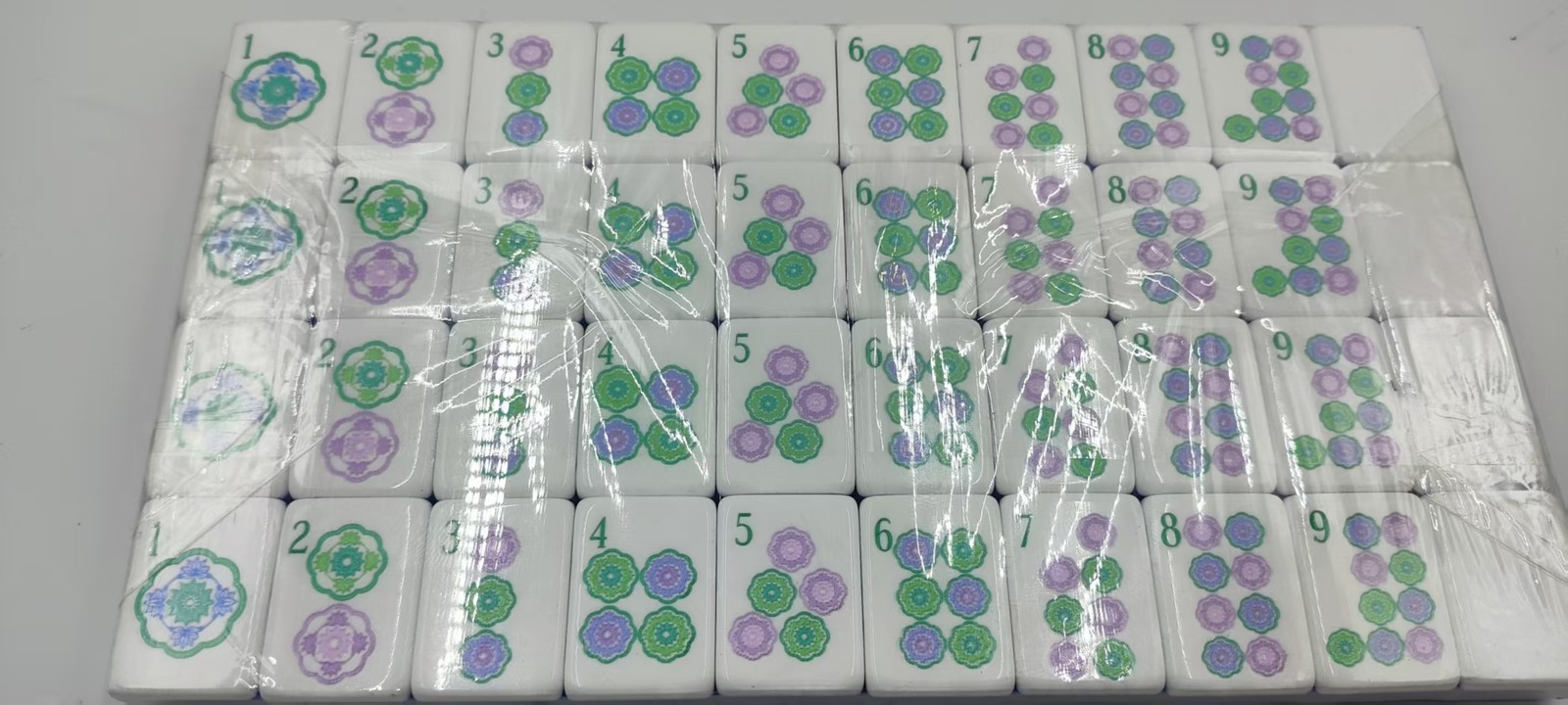 160 American Mahjong Tiles 4-Layer Acrylic Blue Theme Engraved Set/