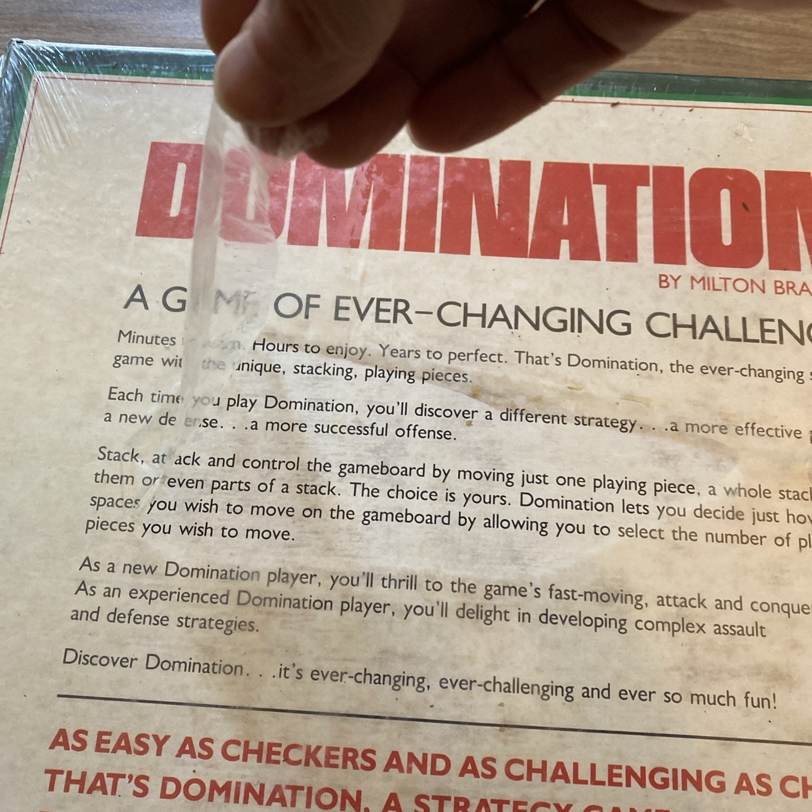 Vintage 1982 Domination Board Game Milton Bradley NOS New