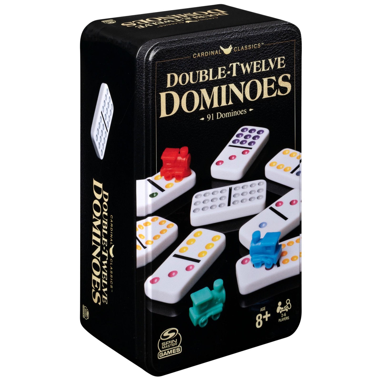 , Cardinal Classics Double 12 Dominoes Set in Storage Tin, Family Board Games…