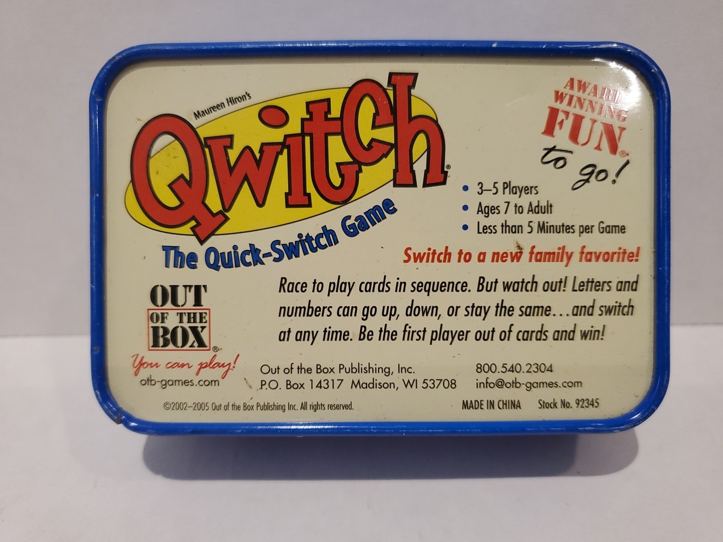 Qwitch Card Game – 2005 Out of the Box Publishing – Unopened